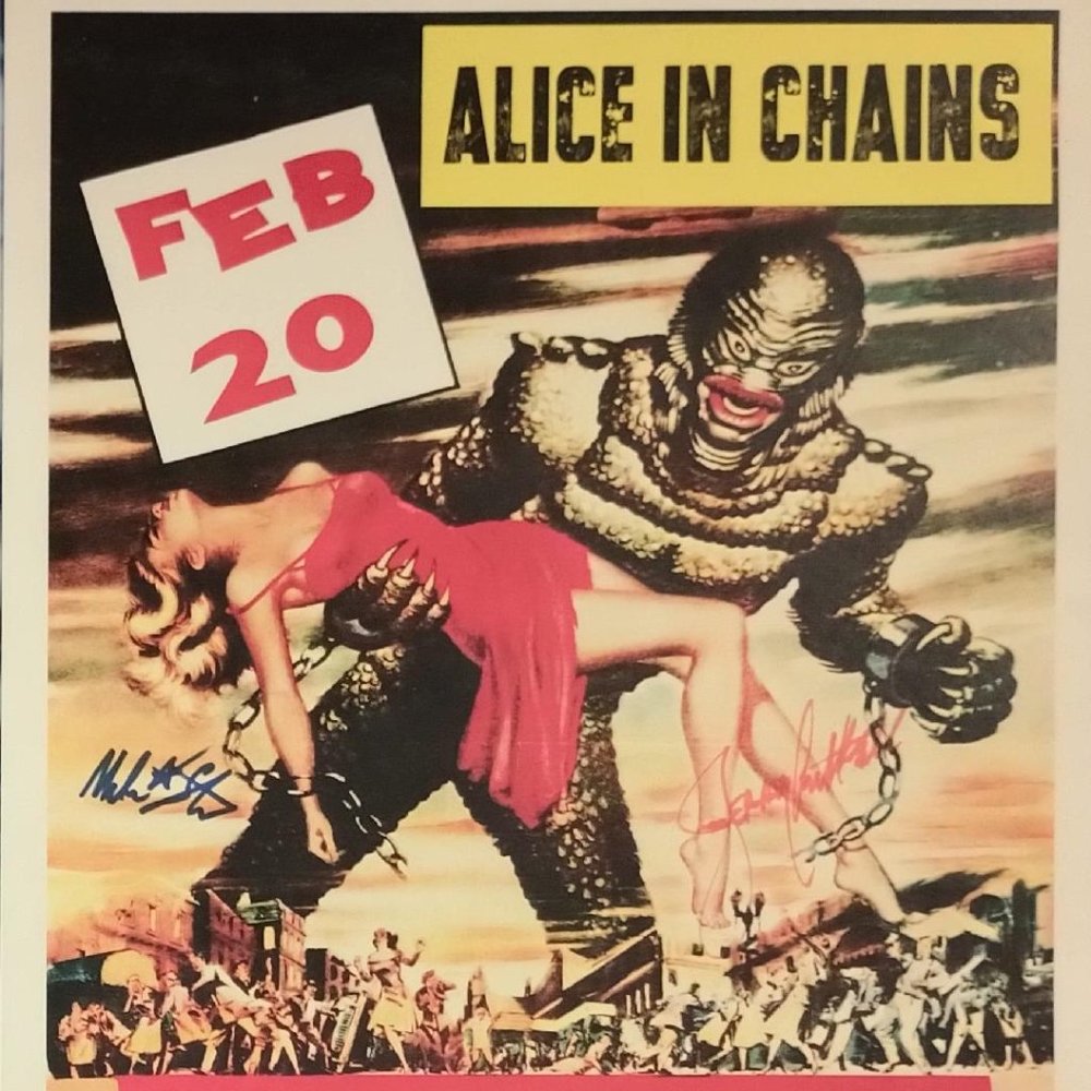 1991 Alice In Chains SIGNED Original Lithograph Concert Poster